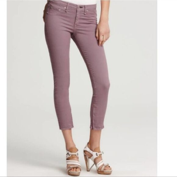 Rag & Bone Revolve Zipper Capri Mid Rise Lilac Lavender Stretch Jeans Pants 28 - Picture 3 of 12